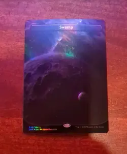 MTG: Swamp BORDERLESS FOIL #242 Space-ic, NM Unfinity Chase Land Card!! - Image 4