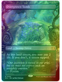 Overgrown Tomb - Foil - Borderless Lorwyn Eclipsed MTG - Image 1