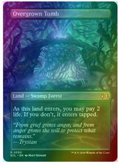 Overgrown Tomb - Foil - Borderless Lorwyn Eclipsed MTG - Image 2