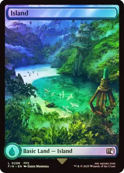 Foil 4x Final Fantasy Full Art Island, Full Art Lands, Foil Lands, 4 Pack, 298 - Image 1