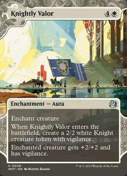 MTG Knightly Valor Showcase Borderless ** Enchanting Tales ** English (NM) - Image 1