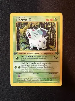 1st Edition Nidoran 57/64 Jungle Pokemon Card NM/Mint (pulled from pack) - Image 1