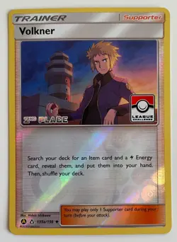 Volkner 135a/156 Pokemon TCG Ultra Prism League Challenge 2nd Place Promo LP - Image 1