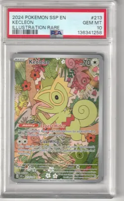 Pokemon PSA 10 GEM MINT Kecleon 213/191 Surging Sparks Illustration Rare - Image 1