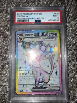 2025 POKEMON SVP PROMO PREMIUM FIGURE COLLECTION #175 ESPEON EX PSA 9 - Image 1