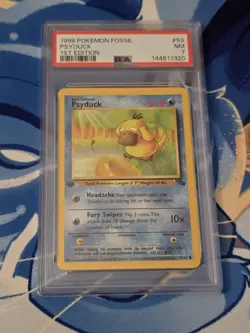 Psyduck, Pokemon, Fossil, 1st Edition, 53, PSA 7 - Image 1