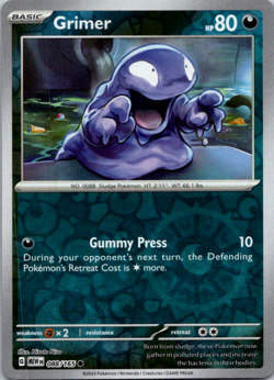 Pokemon TCG Grimer Scarlet & Violet - 151 088/165 Reverse Holo Common NM - Image 1