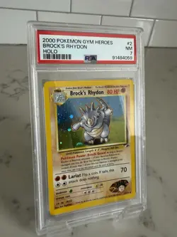 Brock’s Rhydon #2 Holo PSA 7 NM 2000 Pokemon Gym Heroes - Image 2