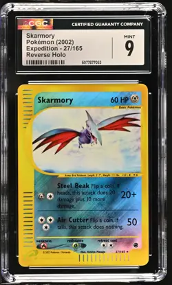 CGC 9 MINT Skarmory 2002 Expedition 27/165 Reverse Holo Pokemon Card - Image 1
