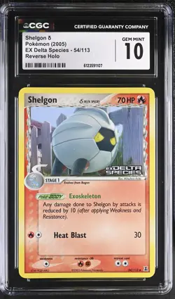 CGC 10 Shelgon EX Delta Species 54/113 Reverse Holo STAMPED Pokemon Card - Image 1