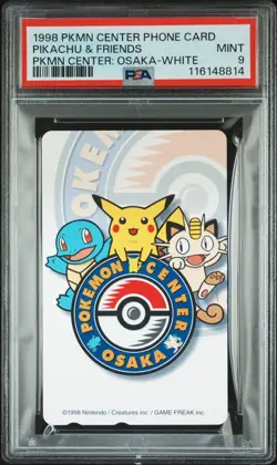 PSA 9 Pokemon Phone Card Pikachu & Friends White Japanese Center Osaka 1998 - Image 1