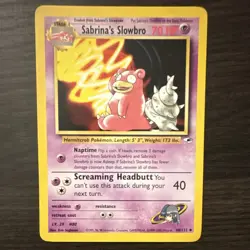 Pokemon Sabrina's Slowbro Gym Heroes Uncommon Stage 1 70 HP 60/132 Regular - Image 1