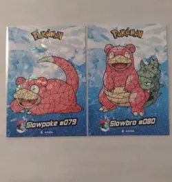 Slowpoke Slowbro Bundle Lot X2 Cards Cracked Ice Holo Peruvian Set - Image 1