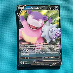 Galarian Slowbro V 099/189 - Darkness Ablaze Holo Rare Pokemon Card SWSH - Image 1