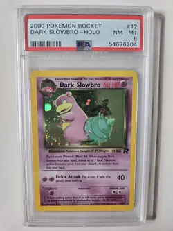 PSA 8 - Pokemon Dark Slowbro Holo - Rocket - 12/82 - WOTC 2000 Rare TCG - Image 1