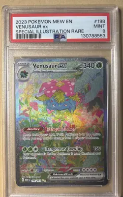 Pokemon TCG Venusaur EX 198/165 SV 151 Special Illustration Rare Card PSA 9 Mint - Image 1