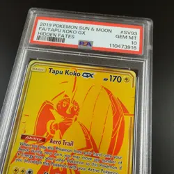PSA 10 Tapu Koko GX SV93/SV94 Pokemon Hidden Fates Full Art Holo Graded Card - Image 2