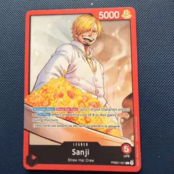 PRB01-001 Sanji : Leader English One Piece TCG Card : PRB01: One Piece Card The - Image 1