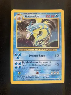 Base Set Gyarados 6/102 Holo Pokemon Card Unlimited 1999 WOTC - Image 1