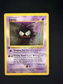 1999 Base Set Pokemon TCG Gastly 1st Edition Shadowless Card 50/102 Common - Image 1