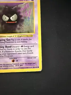 1999 Base Set Pokemon TCG Gastly 1st Edition Shadowless Card 50/102 Common - Image 4
