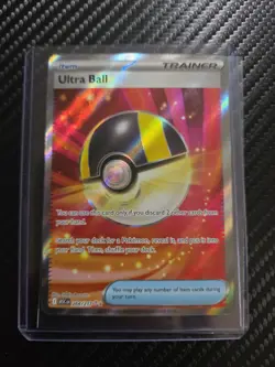 Pokemon TCG Ultra Ball Full Art Trainer-Item Holo Card 264/217 Near Mint - Image 1