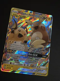Pokemon GX Unified Minds Alolan Raichu Card 54/236 Ultra Rare SM Holo NM - Image 2