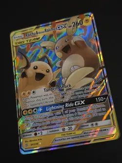 Pokemon GX Unified Minds Alolan Raichu Card 54/236 Ultra Rare SM Holo NM - Image 3