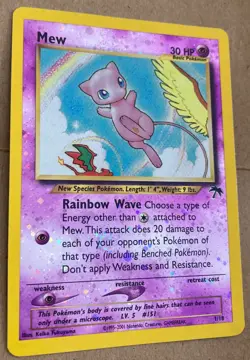 Mew shiny holo Pokemon card - 2001 southern islands good condition TCG! - Image 2
