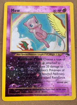 Mew shiny holo Pokemon card - 2001 southern islands good condition TCG! - Image 4