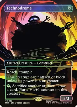 NM Borderless Foil Technodrone, MTG, TMNT, Magic the Gathering, 222 - Image 1