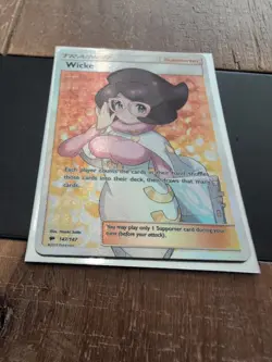 FULL ART Wicke ULTRA RARE Pokemon 147/147 SM Burning Shadows Holo Supporter - LP - Image 1