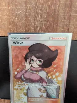 FULL ART Wicke ULTRA RARE Pokemon 147/147 SM Burning Shadows Holo Supporter - LP - Image 3