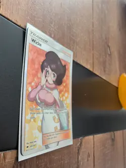 FULL ART Wicke ULTRA RARE Pokemon 147/147 SM Burning Shadows Holo Supporter - LP - Image 5