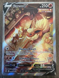 Pokemon Flareon V Single Strike Promo Foil SWSH179 SWSH: Sword & Shield 210 HP - Image 1