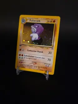 Pokemon Cards: Neo Discovery 1st Edition Rare Holo: Poliwrath 9/75 WOTC NM - Image 3