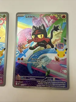 Pokemon First Partner Illustration Collection Rowlet, Litten, Popplio SET NM - Image 3