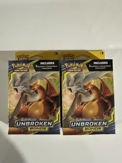 2 Pokemon Sun & Moon Unbroken Bonds 3 Pack Hanger Boxes - Image 1