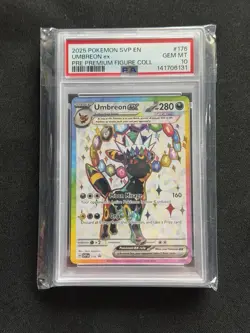 2025 POKEMON PRISMATIC EVOLUTIONS PREMIUM FIGURE COLLECTION UMBREON EX PSA 10 - Image 1
