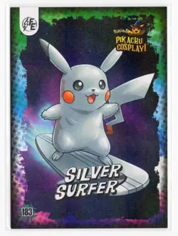 POKEMON PIKACHU COSPLAY - SILVER SURFER #183 * GALAXY HOLO - Image 1