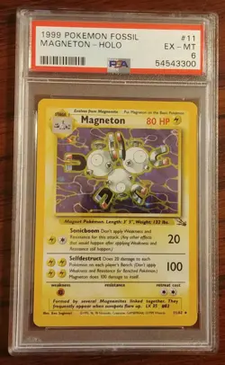 Magneton 1999 Pokemon Fossil Holo11/62 PSA 6 EX-MT - Image 1