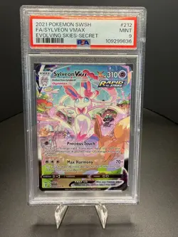 Pokemon Sylveon VMAX 212/203 Secret Rare Evolving Skies PSA 9 - Image 1