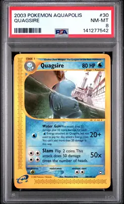 Pokemon PSA 8 Quagsire 030/147 Aquapolis Rare 2003 eReader Near Mint - Image 1