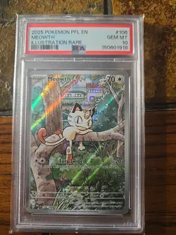 Meowth Pokemon Pfl En-Phantasmal Flames 106 NM PSA 10 - Image 1