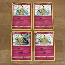 Pokemon TCG Sun & Moon Mimikyu Black Star Promo Cosmos Holo SM163 x4 - Image 1