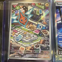 Pokemon Destined Rivals, Rotom & Trainer Team Rocket’s Archer, Holo Rare, NM/M - Image 2