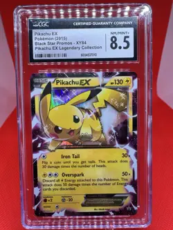 Pikachu EX XY84 CGC 8.5 NM/Mint + 2015 Black Star Promo Pokemon Legendary Coll - Image 1