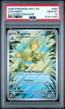 2025 POKEMON WHT EN-WHITE FLARE ILLUSTRATION RARE #089 LEAVANNY PSA 10 - Image 1