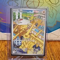Pokemon Timburr 183/167 Sv06: Twilight Masquerade Illustration Rare Holo 80 HP - Image 1