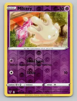 Reverse Holo Milcery 080/185 Common Vivid Voltage Pokemon - Image 1